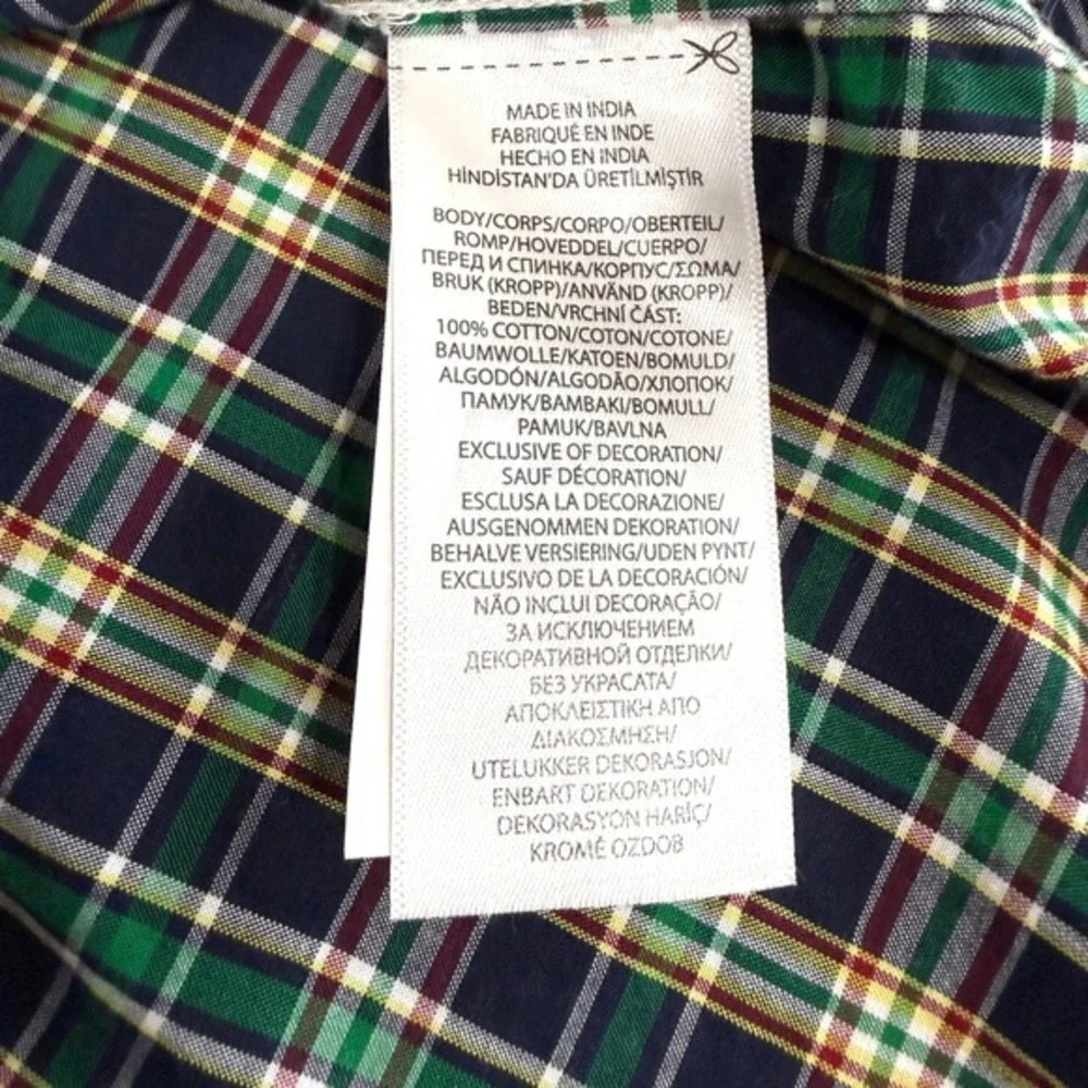 Ralph Lauren Boys XL (18-20) Pre-Owned‎ Plaid Natural Stretch Button Down Shirt